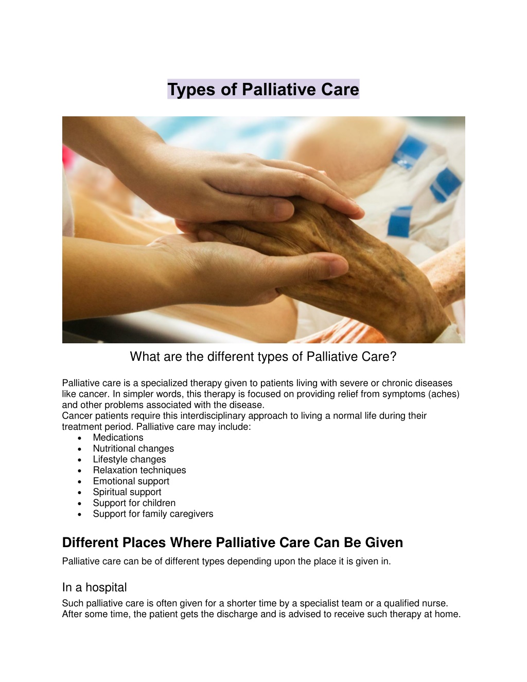 PPT Types Of Palliative Care PowerPoint Presentation Free Download 