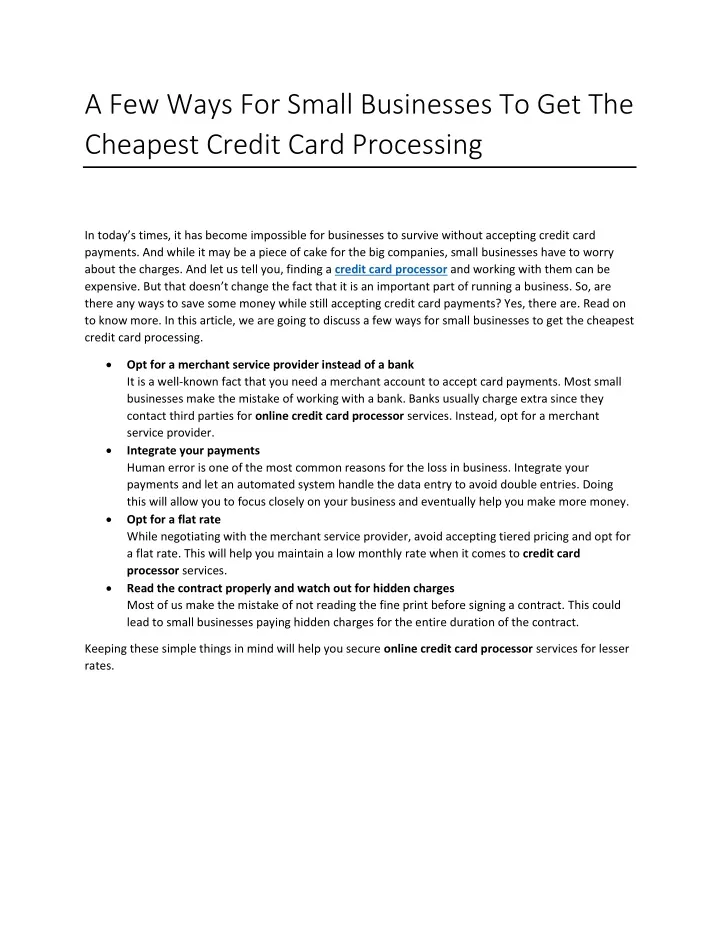 ppt-a-few-ways-for-small-businesses-to-get-the-cheapest-credit-card