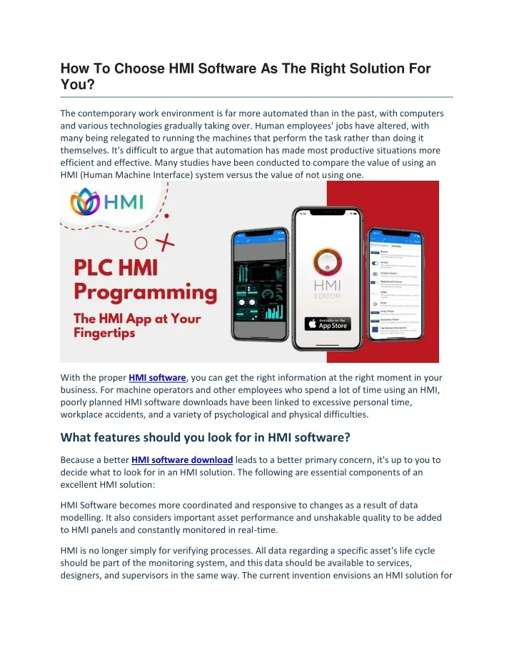 PPT - How To Choose HMI Software As The Right Solution For You ...