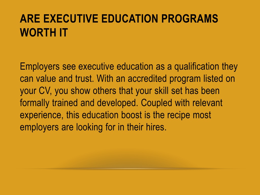 Are Executive Education Programs Worth It