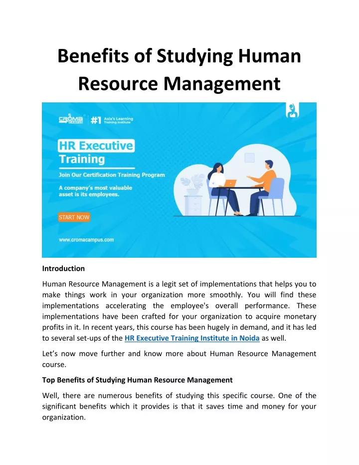 PPT - Benefits Of Studying Human Resource Management PowerPoint ...