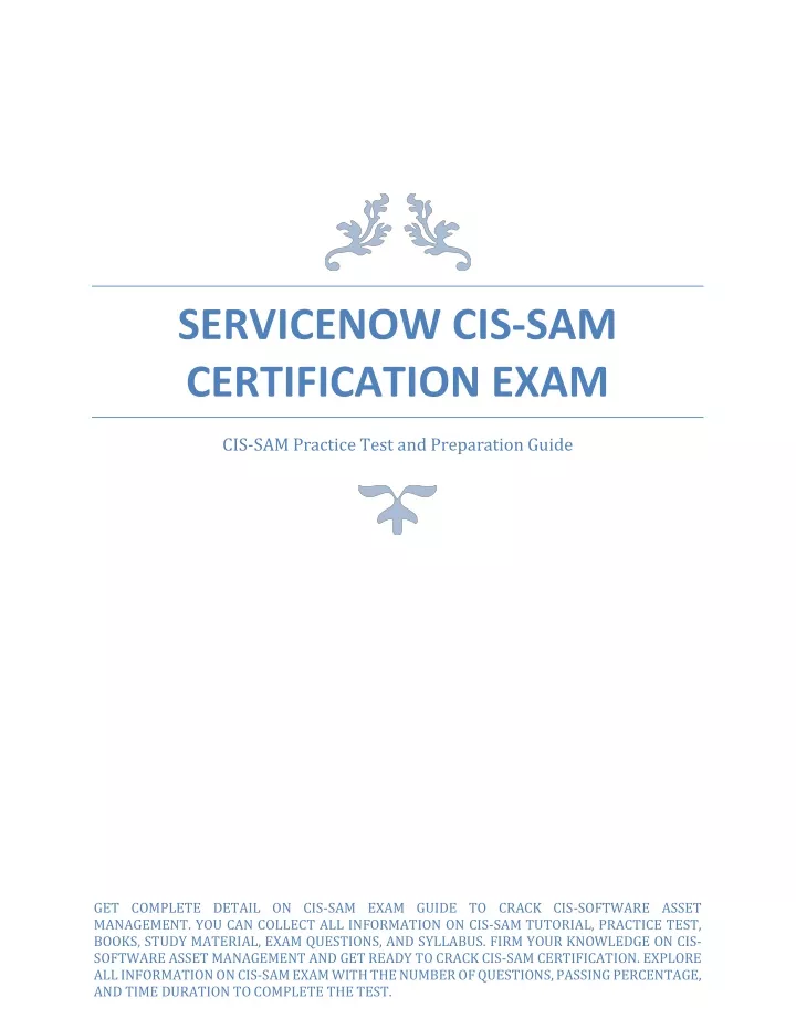 CIS-SAM Online Tests