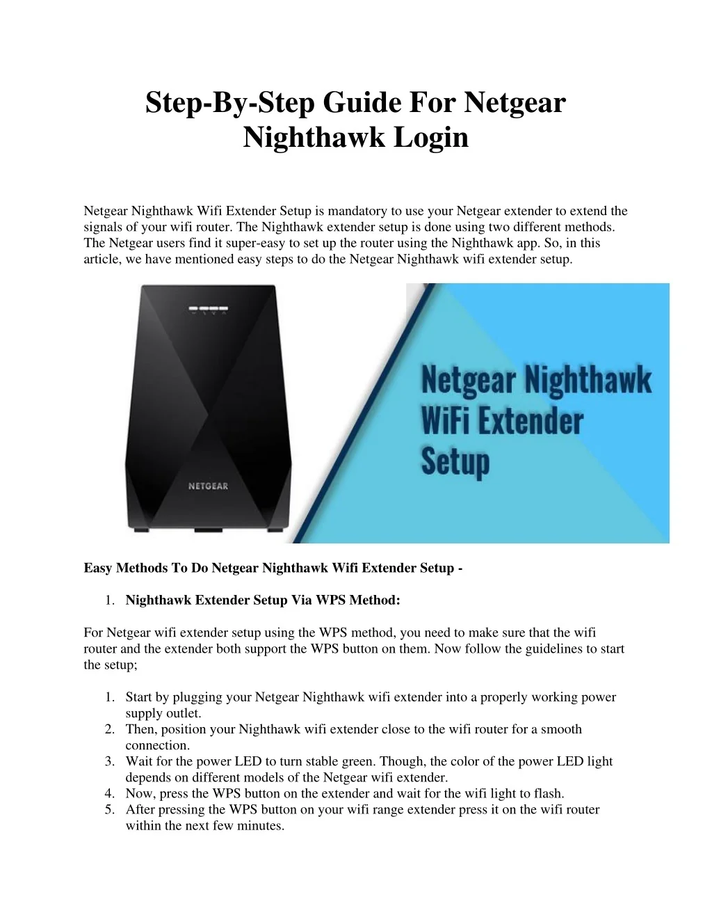 PPT StepByStep Guide For Netgear Nighthawk Login PowerPoint