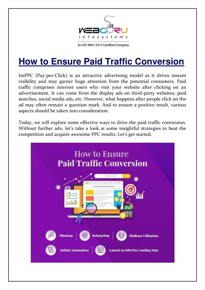 PPT How To Ensure Paid Traffic Conversion PowerPoint Presentation