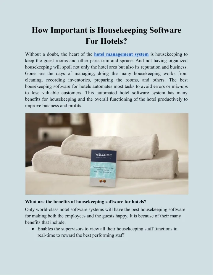 PPT How Important is Housekeeping Software For Hotels? PowerPoint