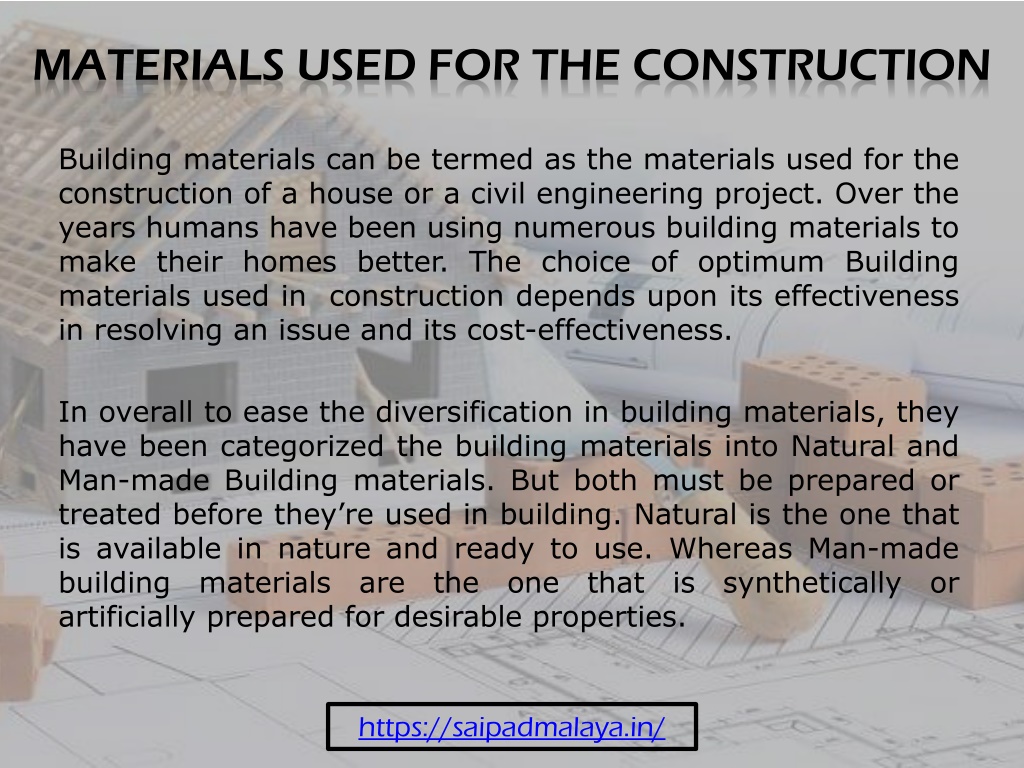 PPT - Building Materials used in Construction PowerPoint Presentation ...