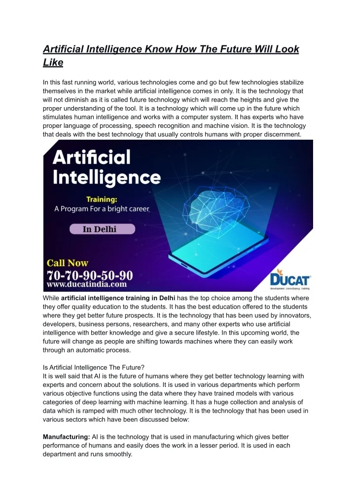 PPT Artificial Intelligence Know How The Future Will Look Like