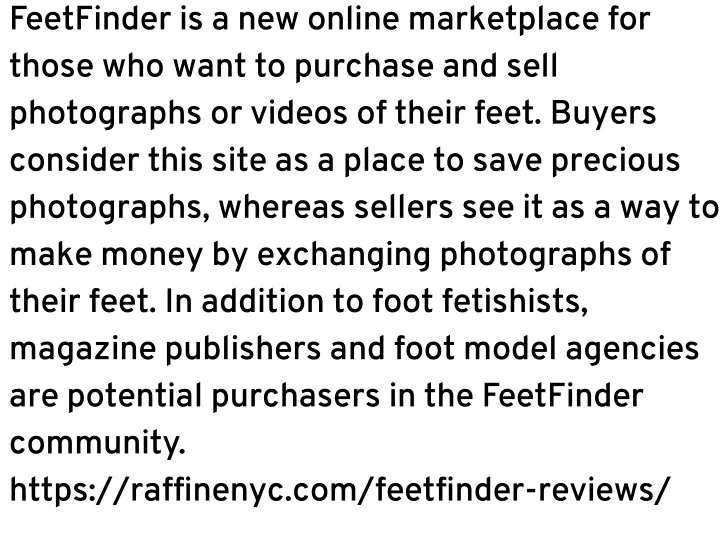 feetfinder is a new online marketplace for those n.