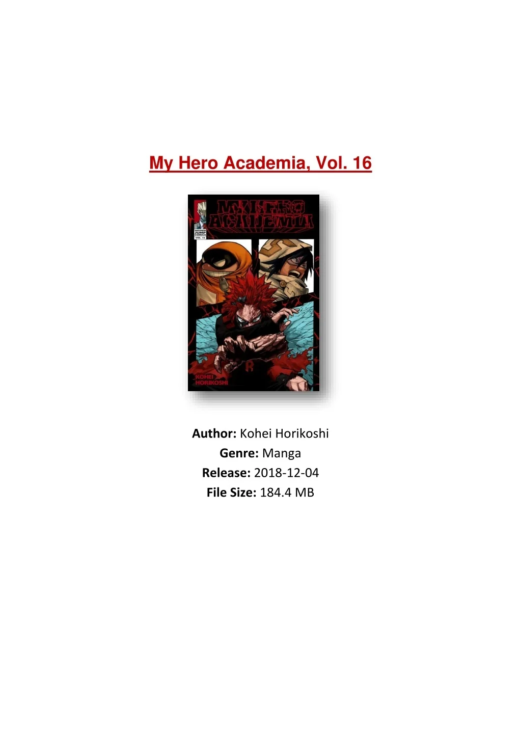 PPT - [PDF] Free Download My Hero Academia, Vol. 16 By Kohei Horikoshi ...