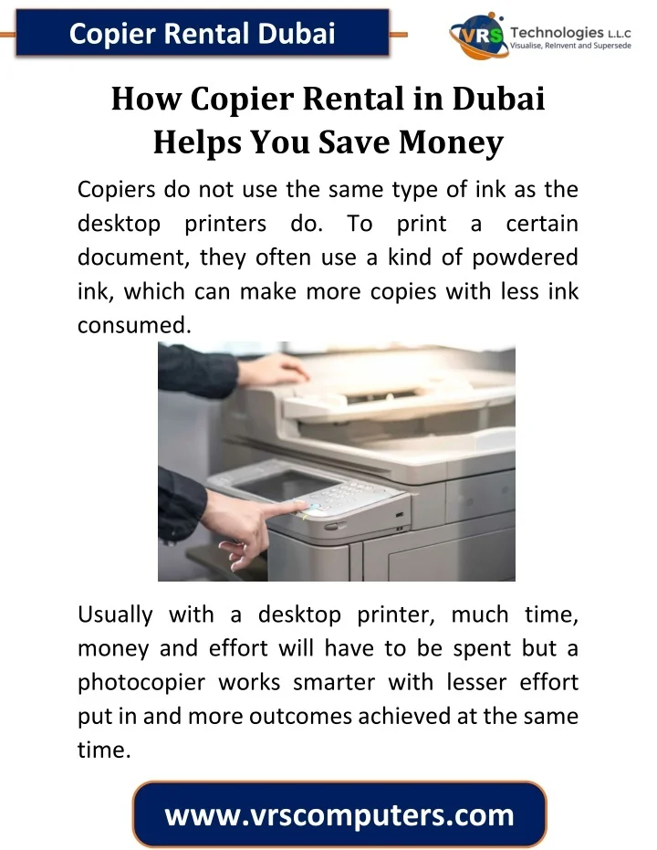 PPT How Copier Rental in Dubai Helps You Save Money PowerPoint