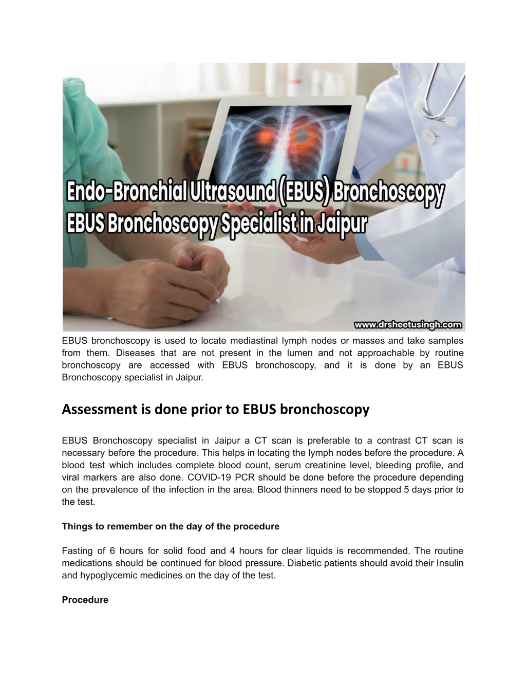 PPT - EBUS Bronchoscopy Specialist in Jaipur _ Endo-Bronchial ...