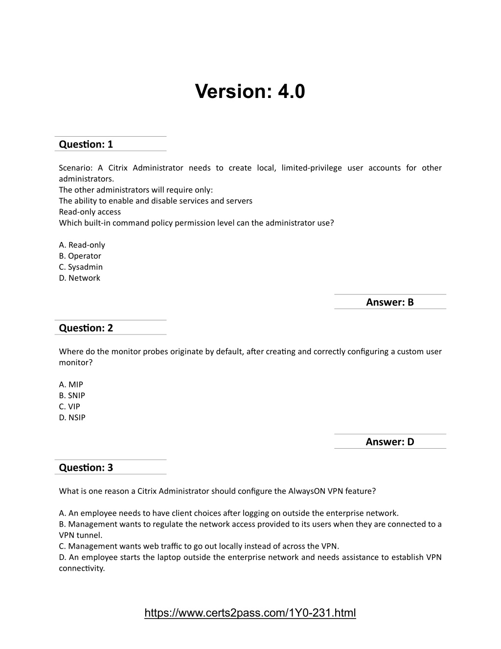 Clear 1Y0-231 Exam