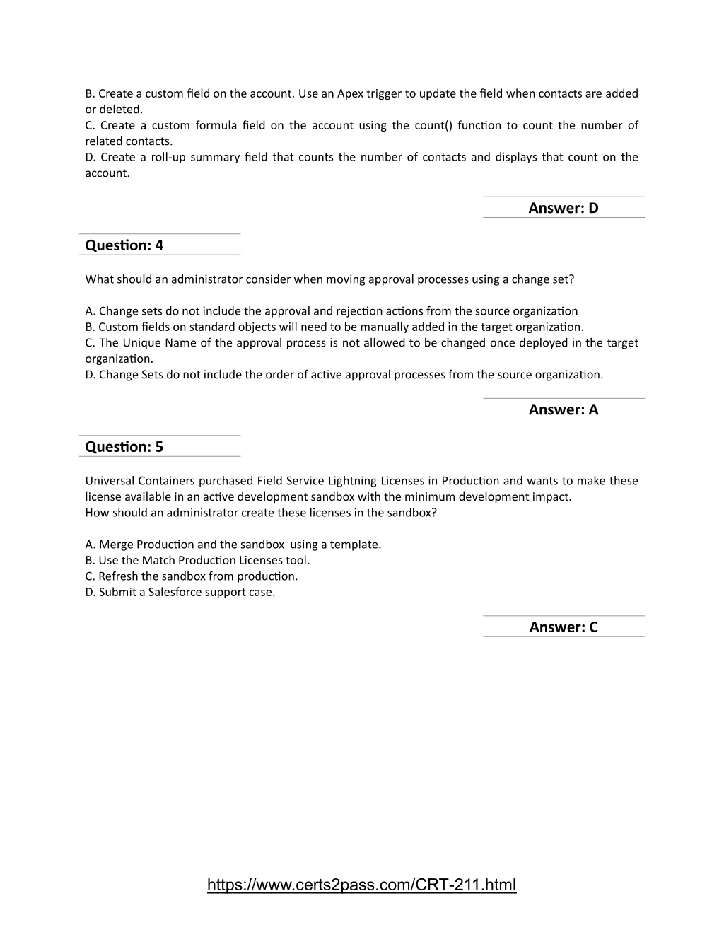 CRT-211 Passing Score