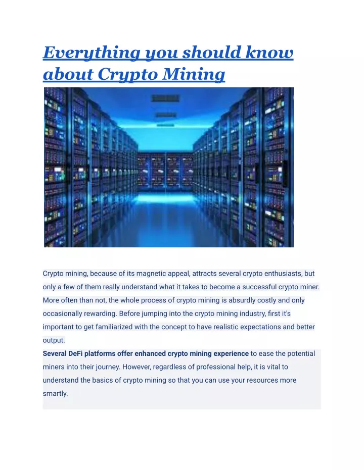 everything you need to know about crypto mining