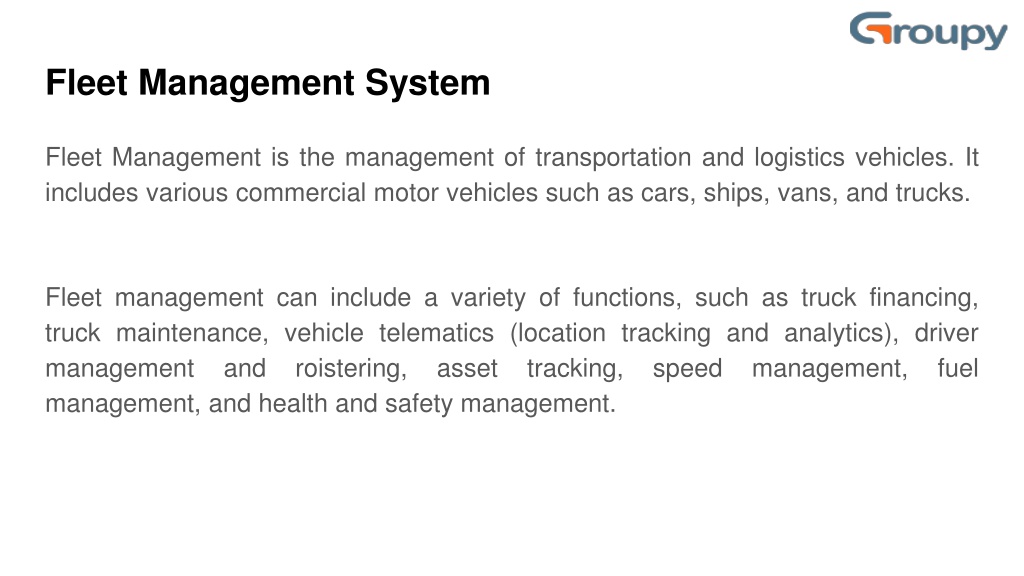 PPT - Fleet Management System PowerPoint Presentation, free download ...