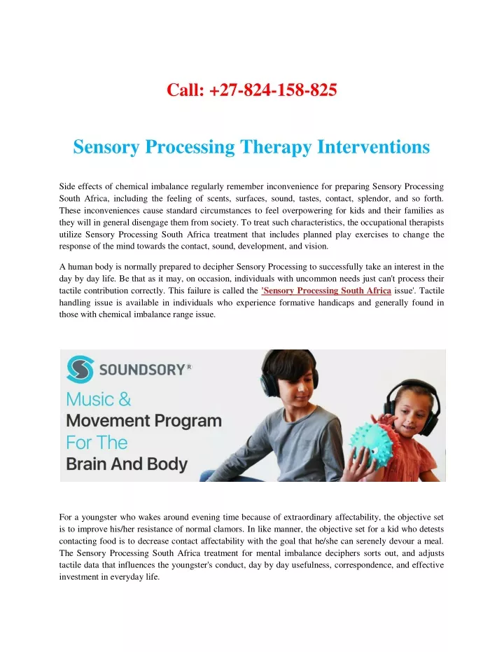 Ppt Sensory Processing Therapy Interventions Powerpoint Presentation Id10898322 0985