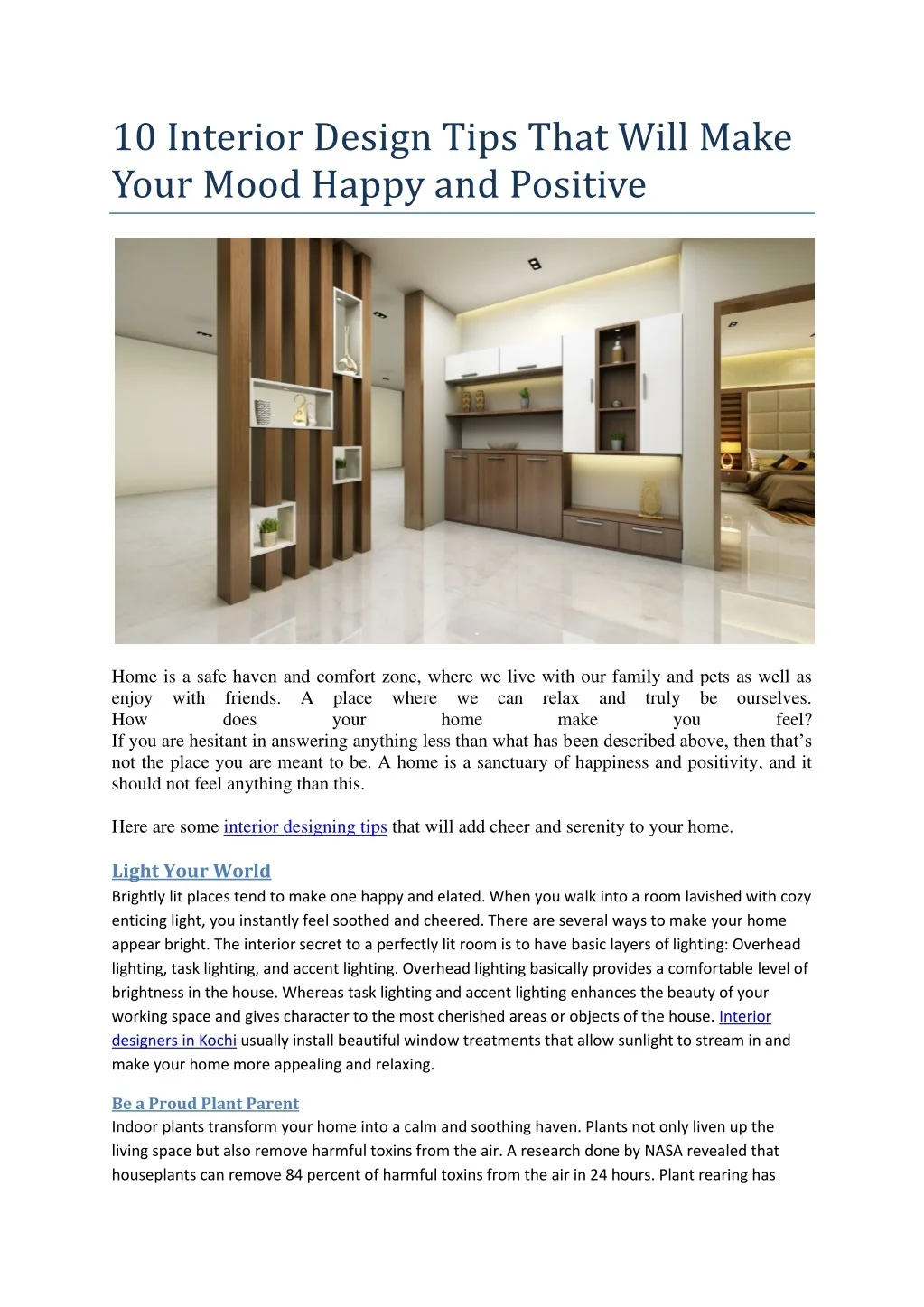 PPT - 10 Interior Design Tips That Will Make Your Mood Happy and ...