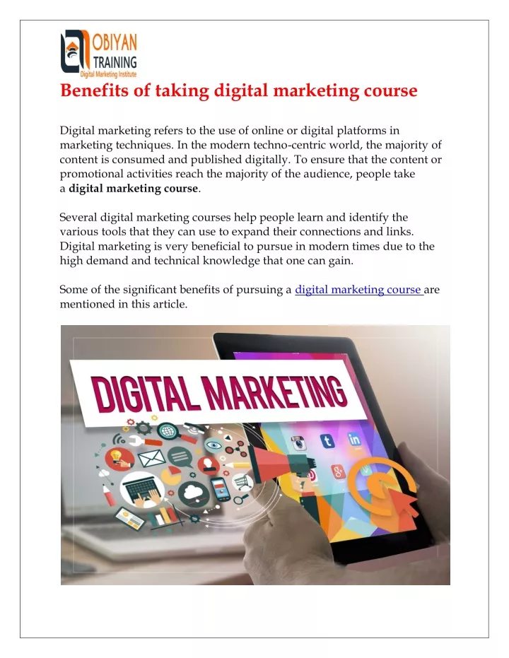 PPT - Benefits of taking digital marketing course PowerPoint ...