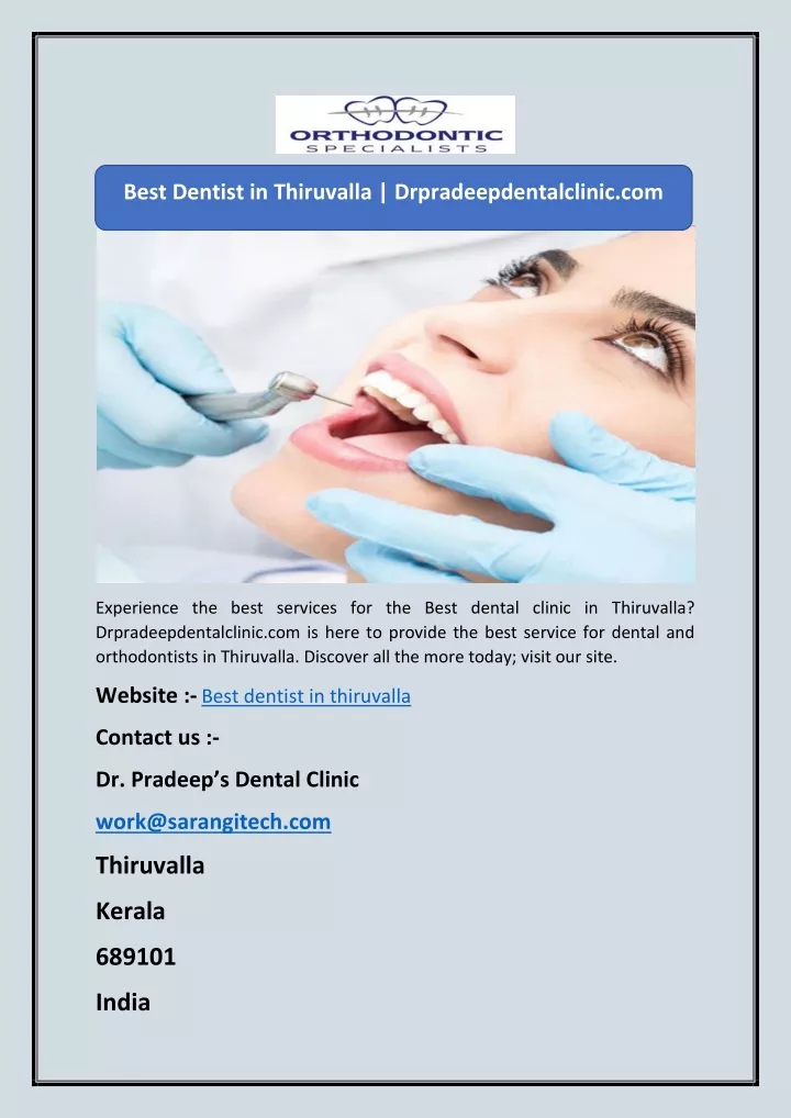 PPT - Best Dentist in Thiruvalla | Drpradeepdentalclinic.com PowerPoint ...