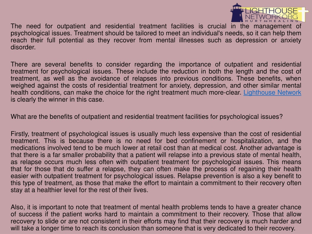 Treatment Facilities For Mental Health