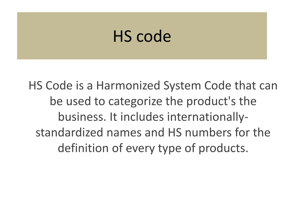 hs code presentation