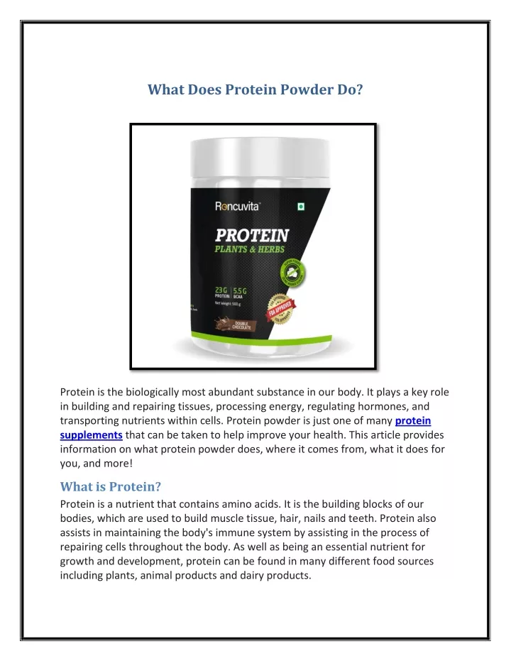 PPT - What Does Protein Powder Do PowerPoint Presentation, free ...