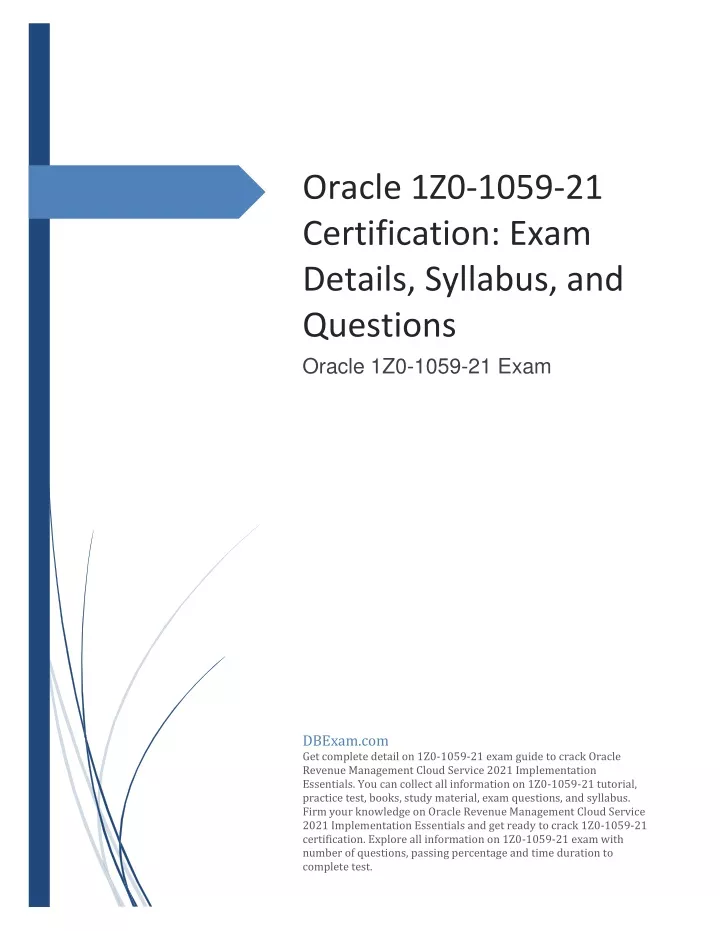 PPT - Oracle 1Z0-1059-21 Certification: Exam Details, Syllabus, and Sns-Brigh10