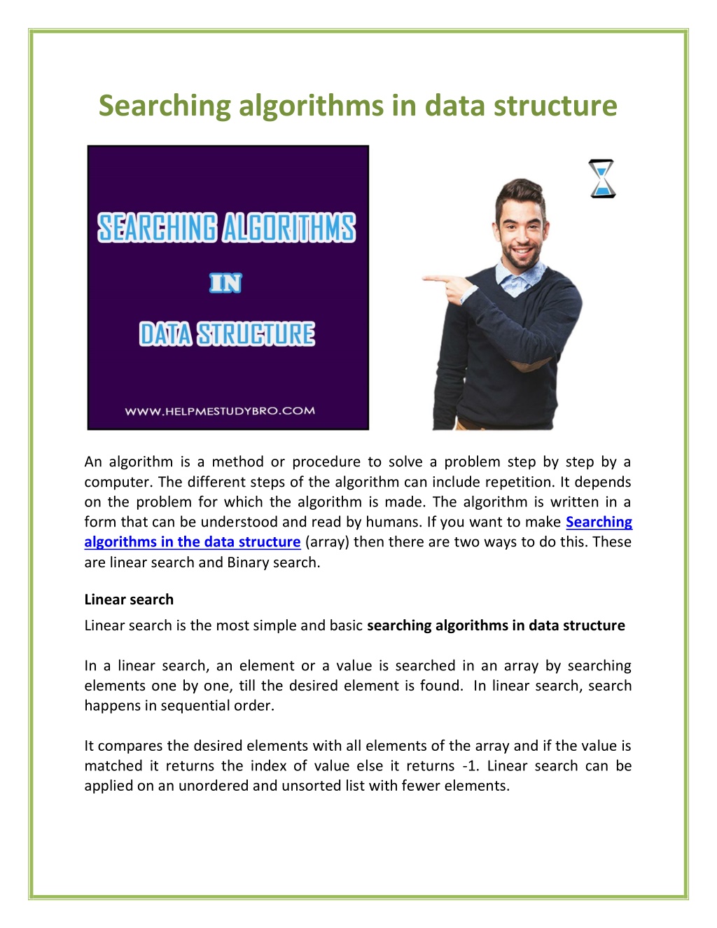 Ppt Searching Algorithms In Data Structure Powerpoint Presentation Free Download Id