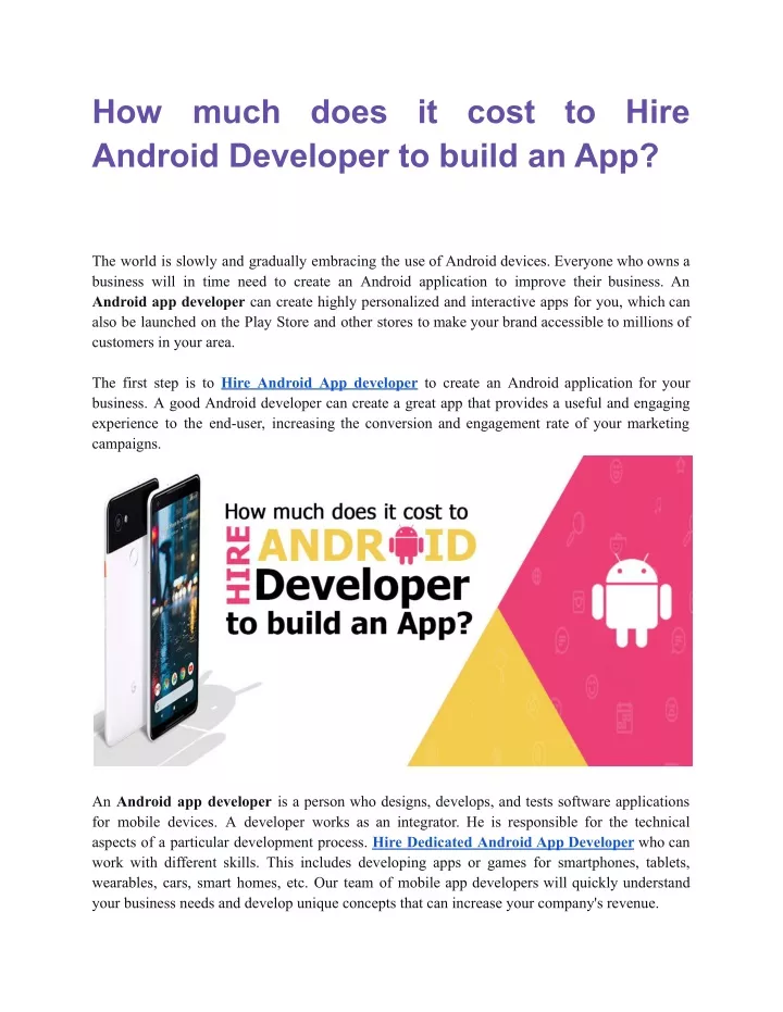 PPT - How Much Does It Cost To Hire Android Developer To Build An App ...