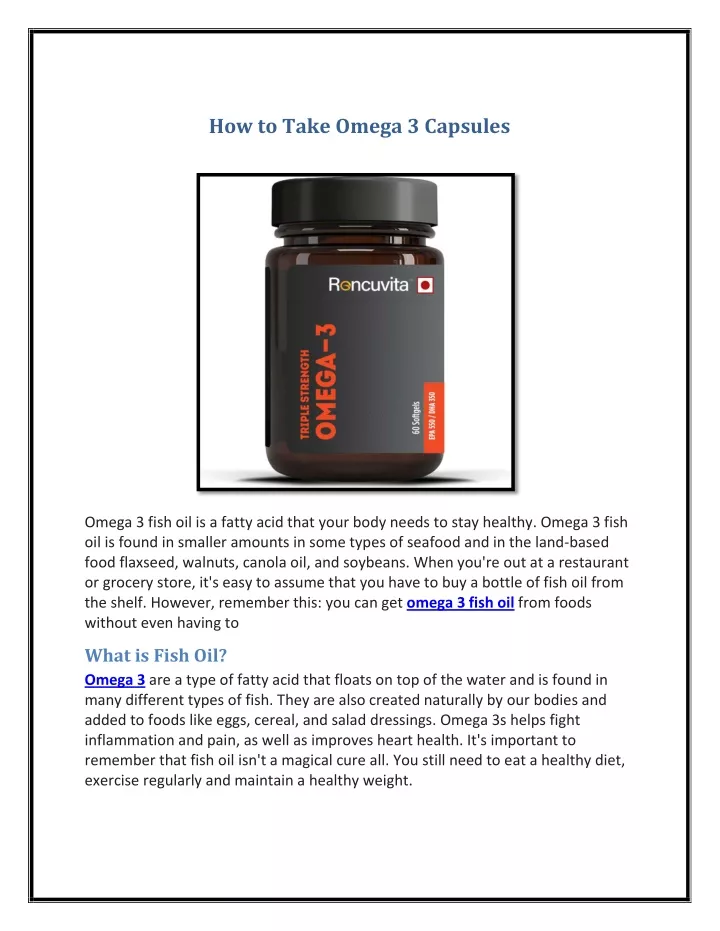 how to take omega 3 capsules with water