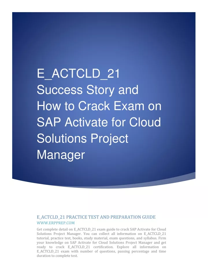 E-ACTCLD-23 Probesfragen