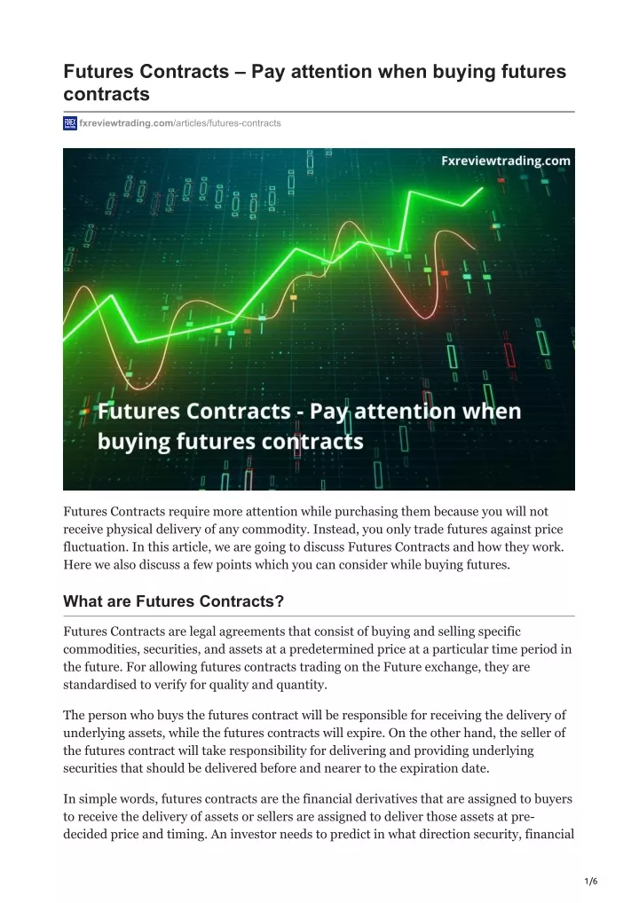 Buying Futures Contracts