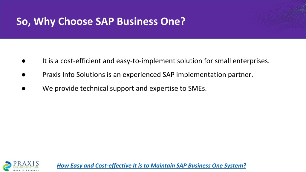 PPT - Maintaining SAP Business One System is Easy and Cost-Effective ...