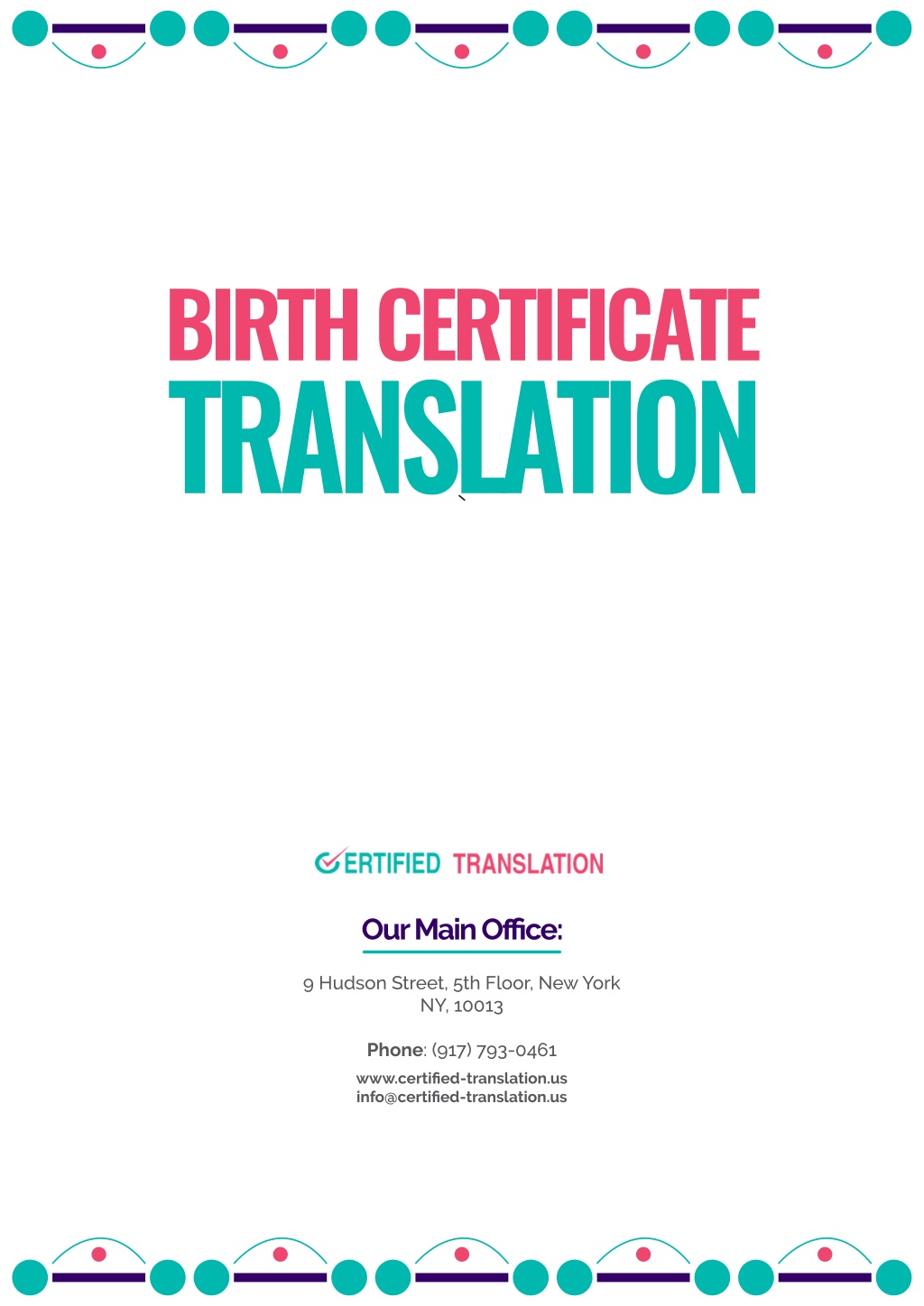 PPT Birth Certificate Translation NYC Certified Translation