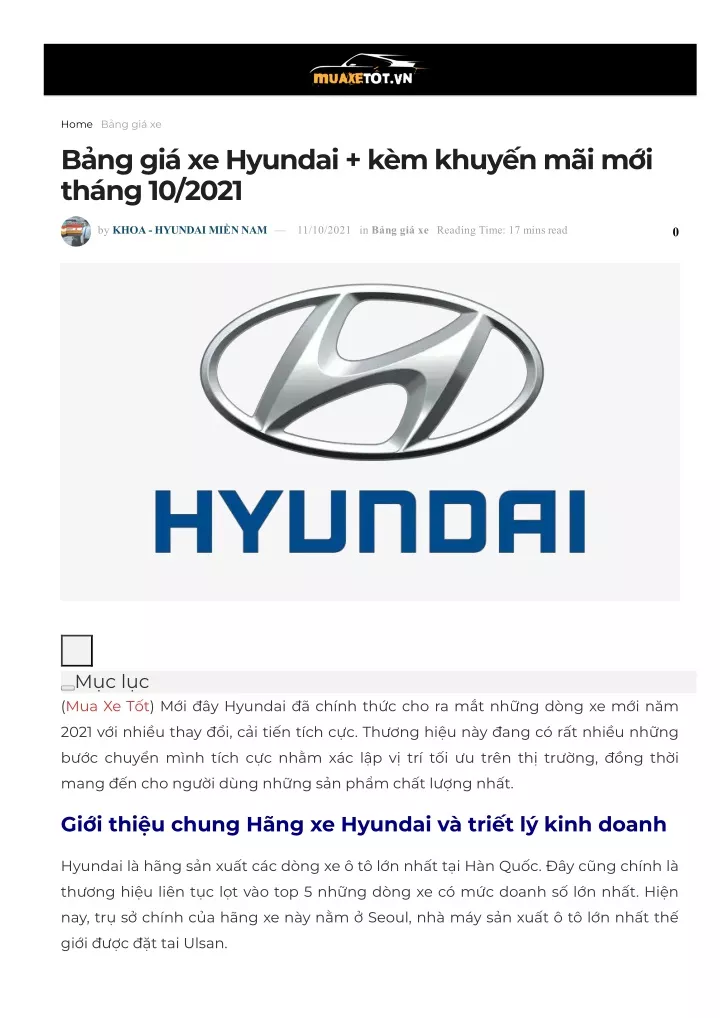 PPT - Bang Gia Xe Hyundai Muaxetot PowerPoint Presentation, Free ...