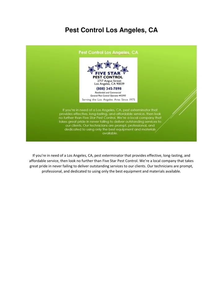 PPT Pest Control Los Angeles, CA PowerPoint Presentation, free