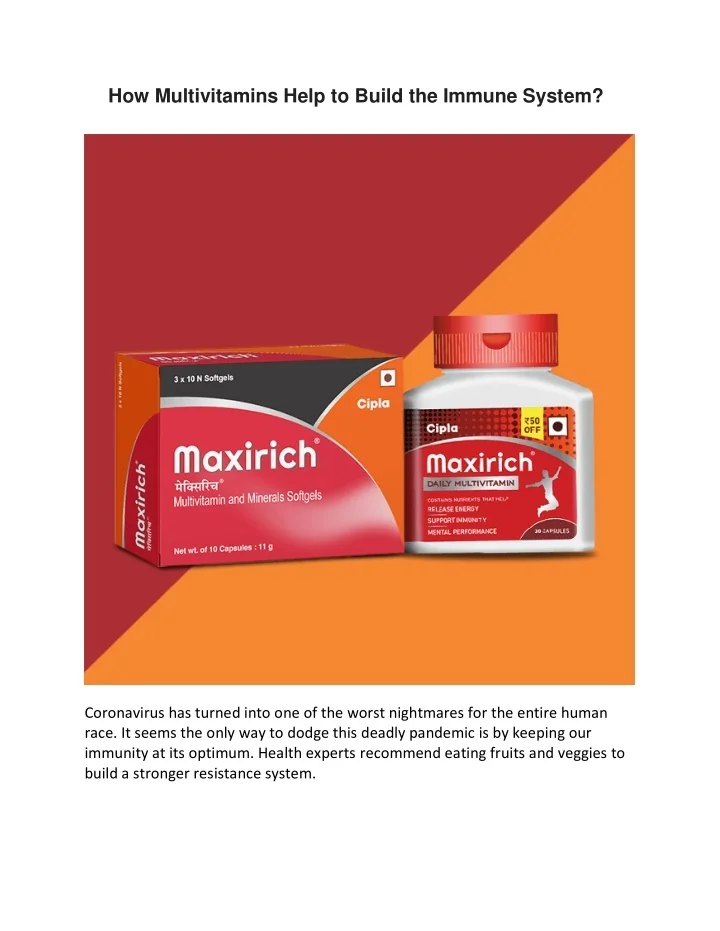 PPT How Multivitamins Help to Build the Immune System? PowerPoint