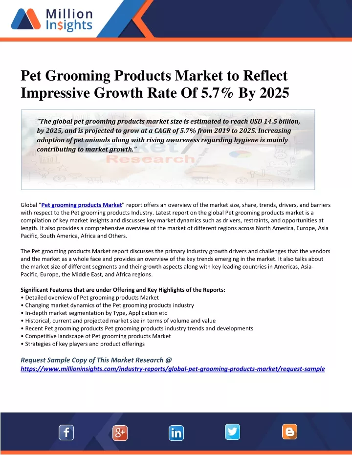 PPT Pet Grooming Products Market to Reflect Impressive Growth Rate Of