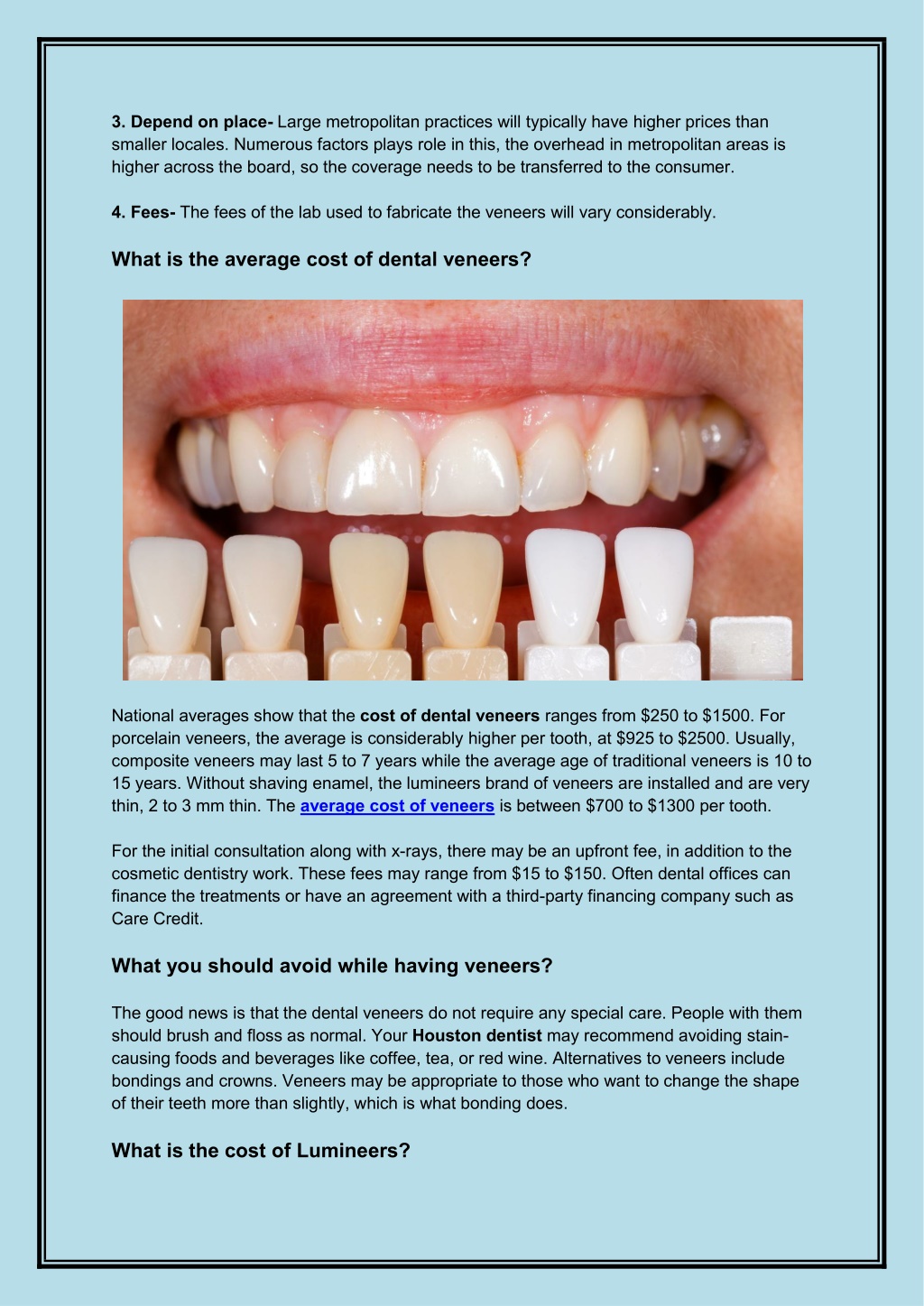 PPT How Much Do Dental Veneers and Lumineers Cost PowerPoint