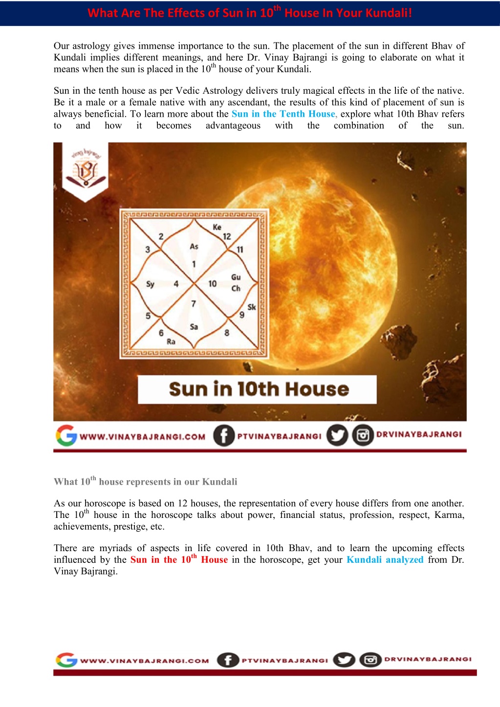 PPT Effects of Sun in 10th House In Your Kundali PowerPoint Presentation ID10921621