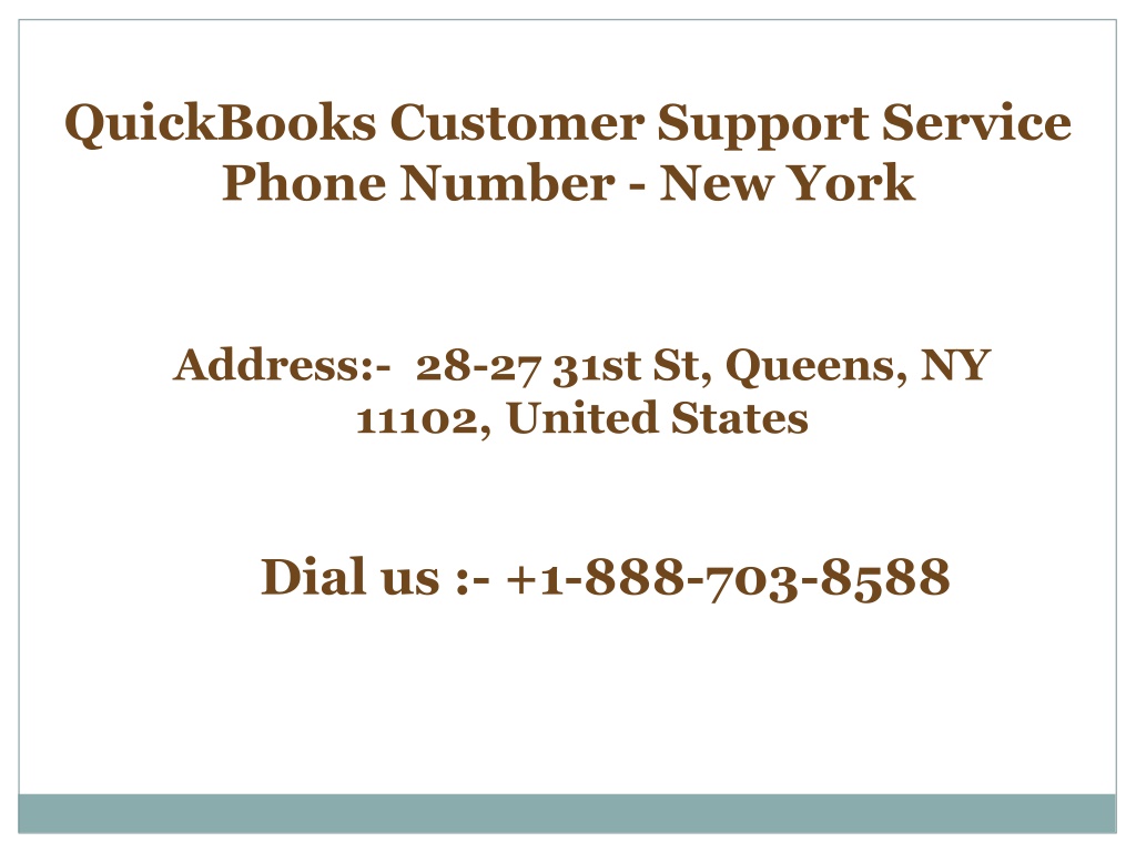 PPT - QuickBooks Customer Support Service Phone Number - New York ...