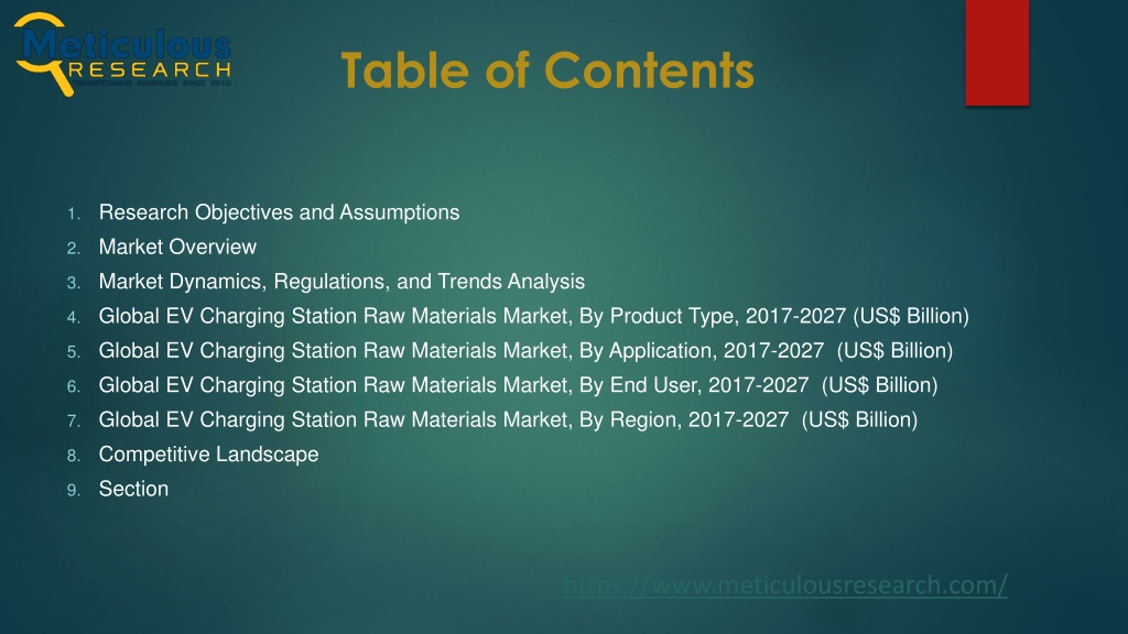 PPT - EV Charging Station Raw Materials Market PowerPoint Presentation ...