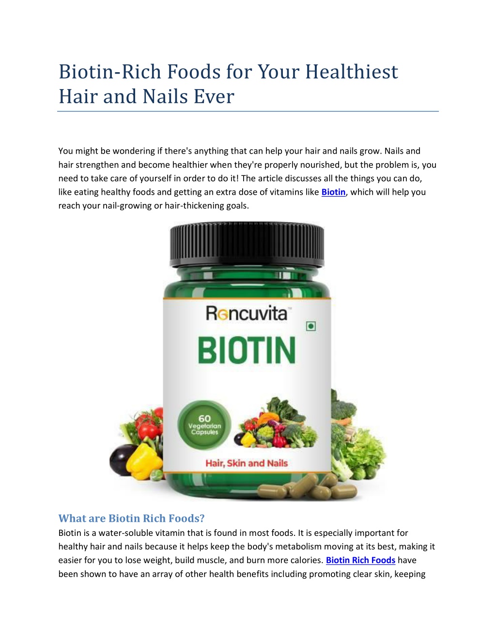 Ppt Biotin Rich Foods For Your Healthiest Hair And Nails Ever Powerpoint Presentation Id