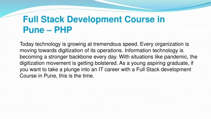 PPT - #1 PHP Full Stack Development Course in Pune - Texceed PowerPoint ...