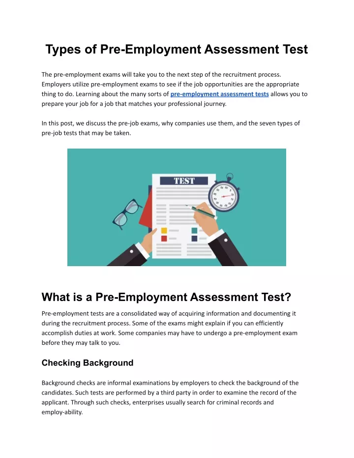 Ppt What Are The Types Of Pre Employment Assessment Test Powerpoint Presentation Id10928923 8207