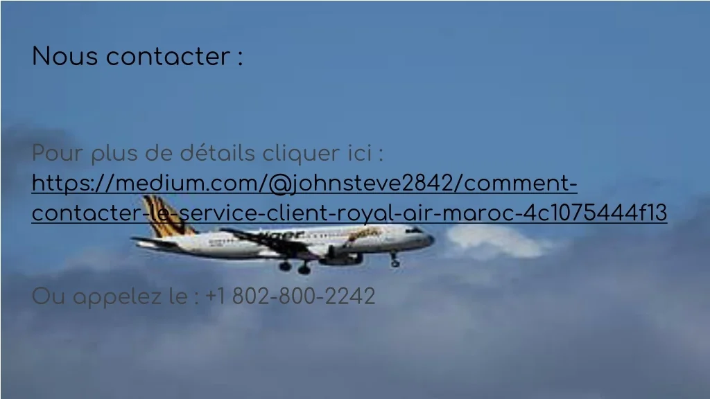PPT Comment contacter le Service Client Royal Air Maroc ? PowerPoint