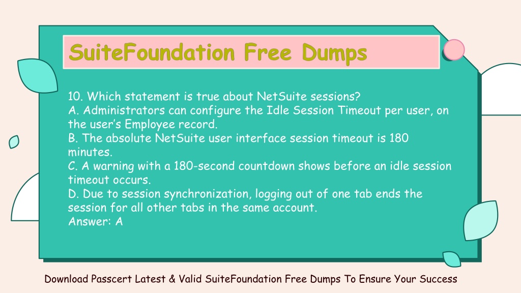 SuiteFoundation Latest Test Dumps