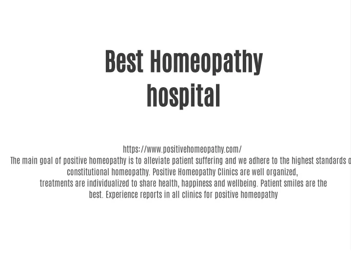 PPT - Best Homeopathy hospital PowerPoint Presentation, free download ...