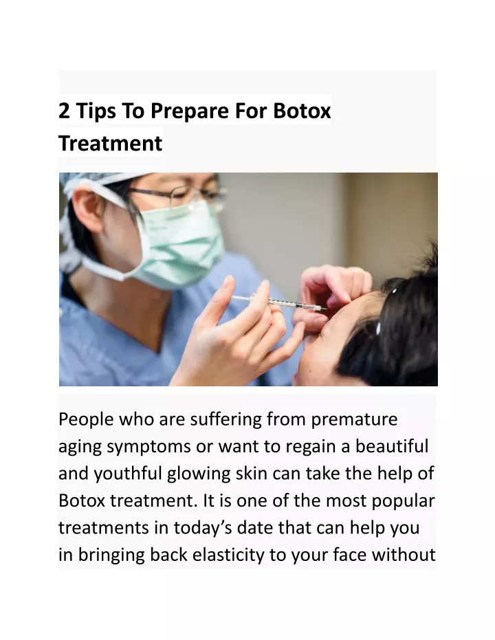 Ppt 2 tips to prepare for botox treatment powerpoint presentation 