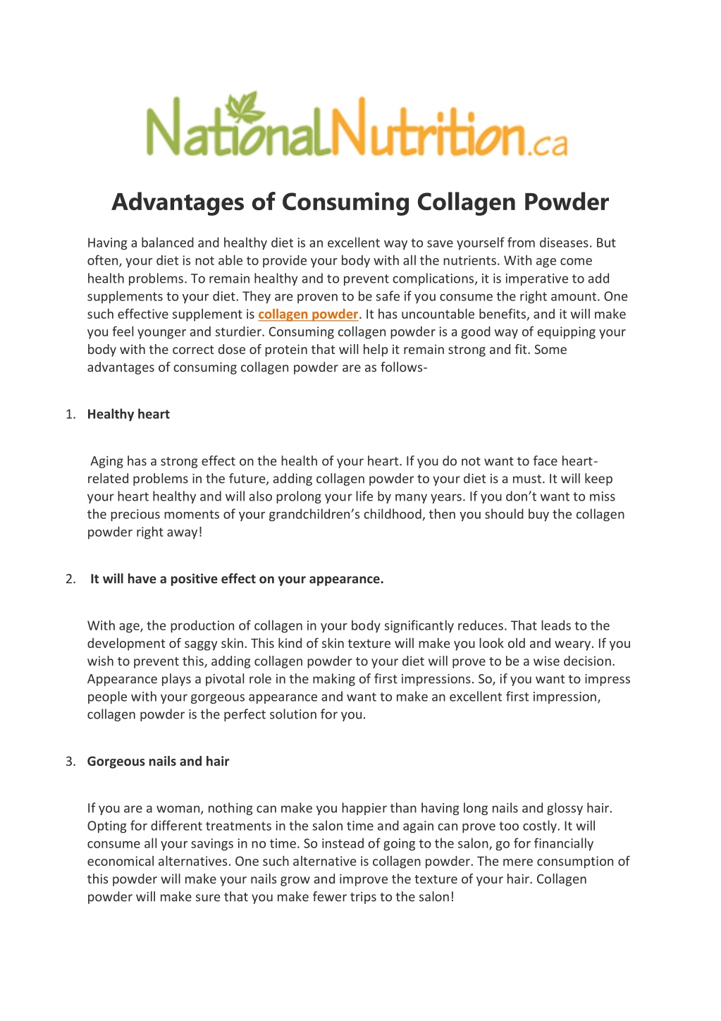 PPT - Advantages Of Consuming Collagen Powder PowerPoint Presentation ...